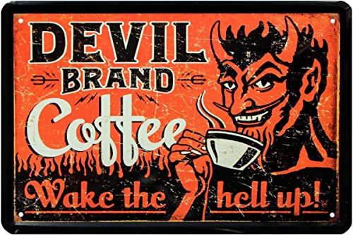 Devil Coffee Kaffee America Reklame USA 20 x 30 Targa in Metallo 441