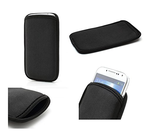 DFV mobile - Neoprene Waterproof Slim Carry Bag Soft Pouch Case Cover Compatibile con ELEPHONE S7 Mini - Black