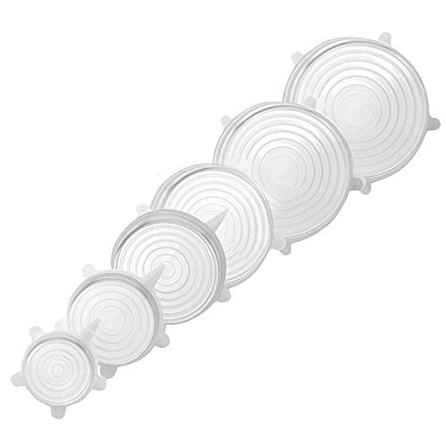 DI ORO - Coperchi elastici in silicone - Riutilizzabili per la conservazione degli alimenti per ciotole e contenitori – Varietà di dimensioni - Facili da pulire e lavabili in lavastoviglie