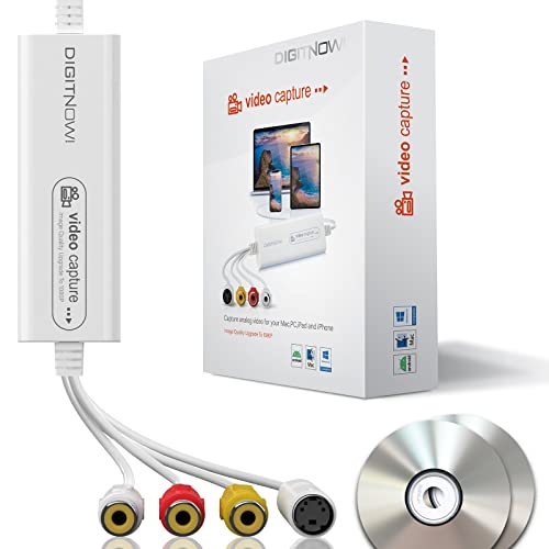 DIGITNOW! USB 2.0 Video Capture Card Pro Version Convertitore da VHS a digitale 1080P 30Hz, adatto per Mac OS, iPad, Android, WinXP 7 8 10