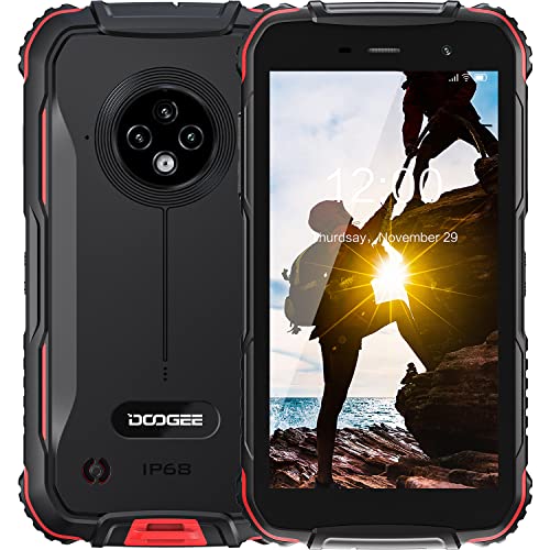 DOOGEE S35T Rugged Smartphone [2022],4G, 4350mAh, 3GB + 64GB Quad-Core, 256GB Espandibili, Fotocamera da 13 MP, Android 11.0 Telefone Cellulare, 5.0  HD+, IP68 IP69K Cellulari, Face ID, GPS, Rosso