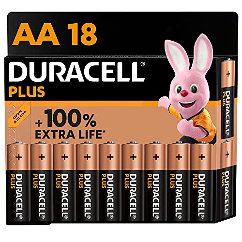 Duracell - Plus AA, Batterie Stilo Alcaline, confezione da 18, 1.5 volt LR6 MN1500