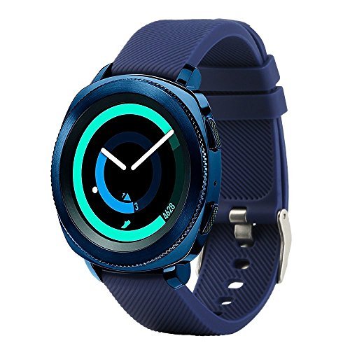 Fit-power - Cinturino di ricambio da 20 mm, per orologi Samsung Gear Sport, Samsung Gear S2 Classic, Huawei Watch 2, Garmin Vivoactive 3 e Garmin Vivomove HR, blu navy