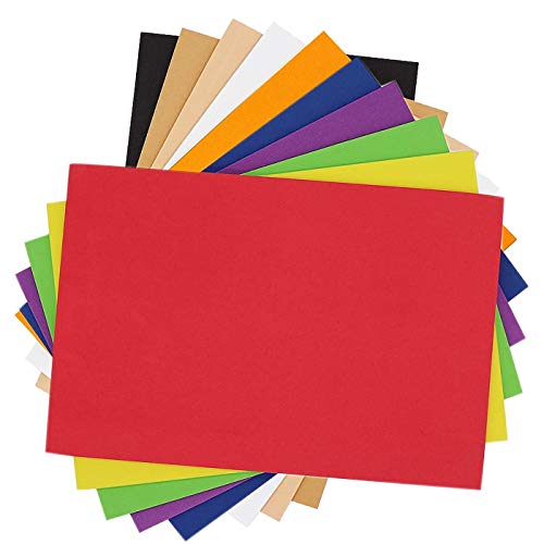 Foglio di schiuma EVA 5 mm fogli di gomma EVA carta assortita 10 colori per fai da te progetti scolastici decorati artigianali(20 x 30 cm)