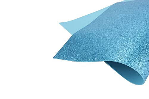 Foglio gomma eva glitterata morbido 10pz 60x40cm azzurro chiaro decorazioni 3