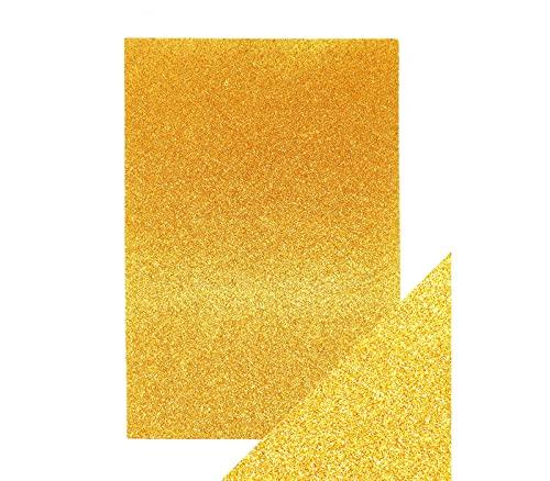 Foglio gomma eva glitterata morbido 10pz 60x40cm giallo ocra decorazio