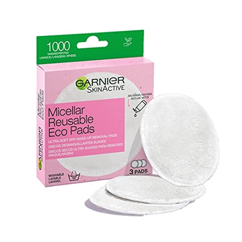 Garnier Skin Active Dischetti Ecologici Struccanti in Microfibra EcoPads, Lavabili e Riutilizzabili, Confezione da 3