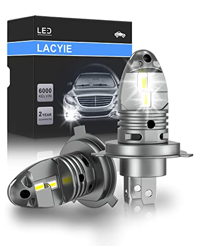 H4 LED, LACYIE CSP 12000LM 6000K Bianco Lampadine LED Impermeabile IP68 Kit Sostituzione per Alogena Lampade e Xenon Luci, Fari Abbaglianti o Anabbaglianti per Auto e Moto - 9-36V (2 Pcs)