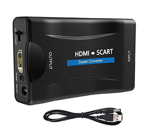 HDMI SCART Convertitore HDMI a SCART Adattatore Converter Hdmi to Scart Adattatore di Formato PAL NTSC Video 1080P HDMI Uscita SCART per SKY HD Blu-Ray Lettore HDTV STB VHS Xbox PS4 DVD PC CR