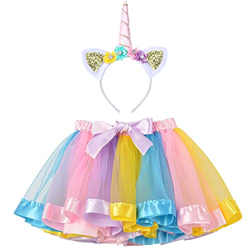 Hifot Costume da Unicorno Bambina,Vestito da Principessa con Cerchi...