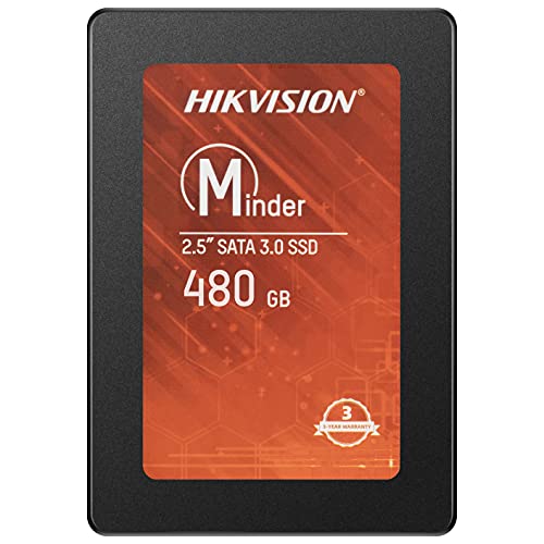 HIKVISION SSD 480GB, SSD Interno, 3D NAND SATA III 6GB s, 2.5  Unità a Stato Solido Interne, Velocità di Lettura Fino a 560 MB sec, Scrittura 520MB s- Minder-S