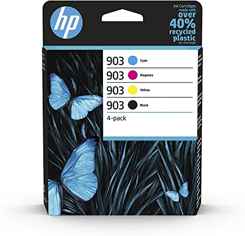 HP 903 Nero, Ciano, Giallo e Magenta, 6ZC73AE, confezione da 4 Cartucce Originali HP, Compatibili con Stampanti HP OfficeJet 6950, OfficeJet Pro 6960 e 6970