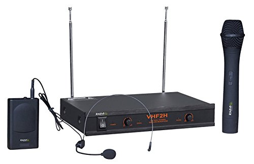 Ibiza VHF2H Doppio sistema microfonico wireless vhf, nero