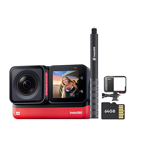 insta360 ONE RS 4K Edition Get-Set Kit - Action Cam Impermeabile 4K 60fp con stabilizzazione FlowState, foto 48MP, Active HDR, Editing IA