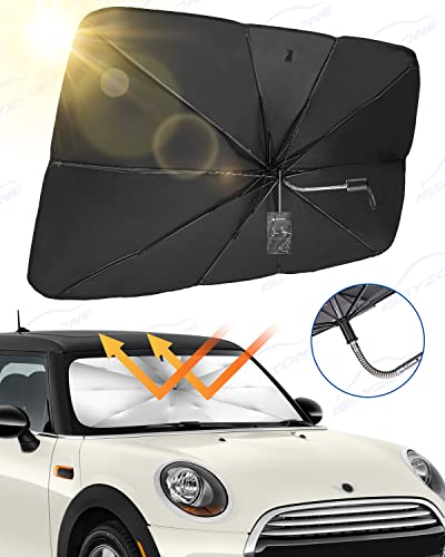 Issyzone Parabrezza anteriore per auto, parasole per parabrezza auto, anti-UV, pratico e pieghevole, universale, per la maggior parte delle auto, ombrello di parabrezza, 120 x 65 cm