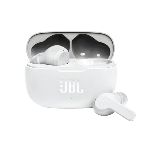JBL Wave 200TWS Cuffie In-Ear True Wireless, Auricolari Bluetooth Senza Fili con Microfono Integrato, Protezione IPX2, fino a 20h di Autonomia Combinata, Custodia Ricarica, Bianco