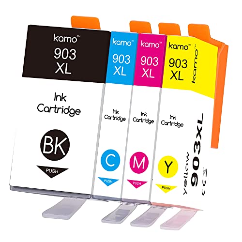 Kamo 903 XL confezione da 4 cartucce di inchiostro Compatibile con HP 903 903XL Cartucce ( 1x nero, 1x Ciano, 1x Magenta, 1x Giallo ), per OfficeJet 6950, OfficeJet Pro 6960 6970