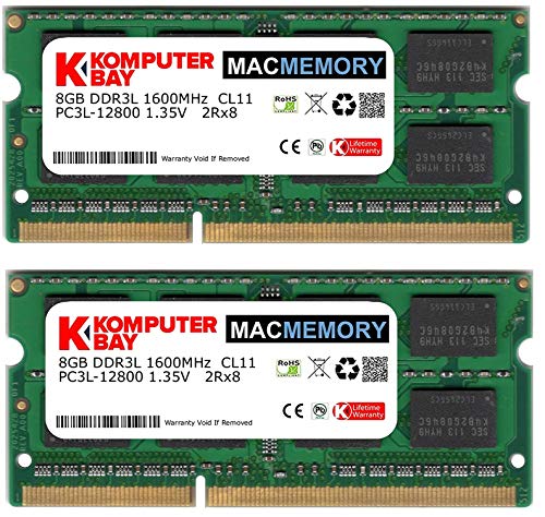 Komputerbay MACMEMORY 16GB Kit (2x8GB) DDR3L 1600MHz PC3L-12800 SODIMM Memory compatibile con Mac (16GB Kit (2x8GB))