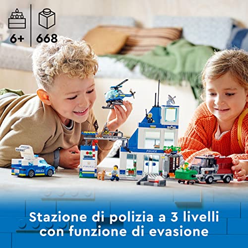 LEGO 60316 City Police Stazione di Polizia, con Elicottero Giocatto...