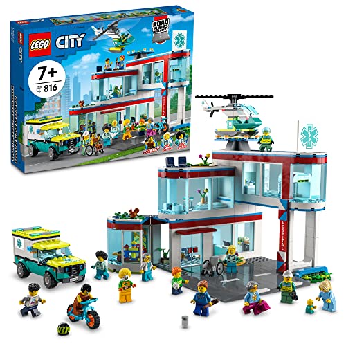 LEGO City Hospital 60330 - Kit da costruzione con ambulanza ed elic...