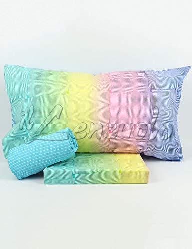 Lenzuola matrimoniali completo Bassetti Dream INDI in cotone variante Multicolor