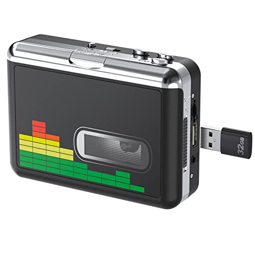 Lettore di cassette USB Convertitore da nastro a MP3, Walkman porta...