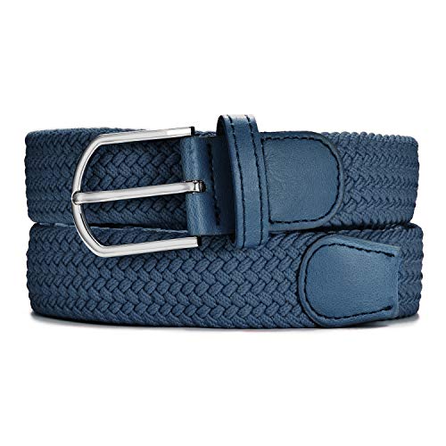 MASADA Cintura in tessuto - cintura elastica stretch per uomo e donna larga 3,2 cm lunga 90-100 cm - Blu scuro