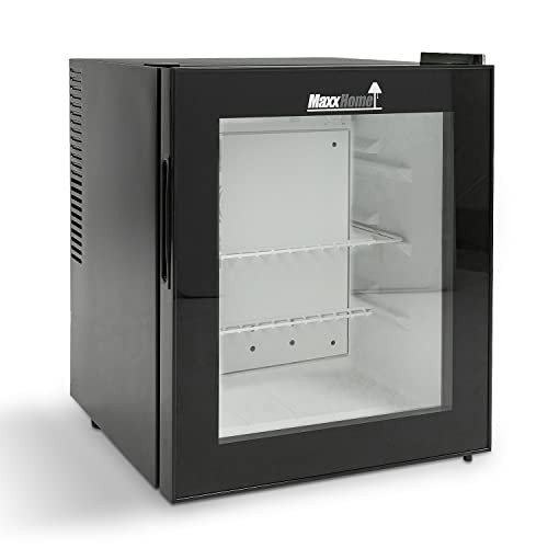 MaxxHome Mini frigo tavolo mono porta 38L - 230V, design Retrò, adatto per casa, ufficio e altre applicazioni domestiche - (Colore nero vetro)