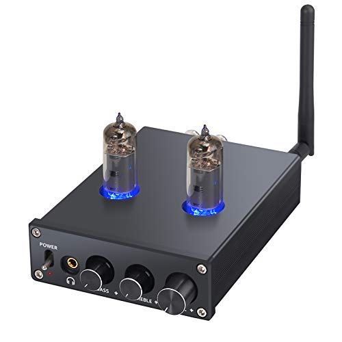 Neoteck Amplificatore Audio Stereo con 6J4 Tubi a Vuoto Ricevitore Bluetooth 4.2 HiFi Amplificatore Supporta aptX Bassa Latenza Amp Class D Integrato Amplificatore di Potenza per Altoparlanti 50W+50W
