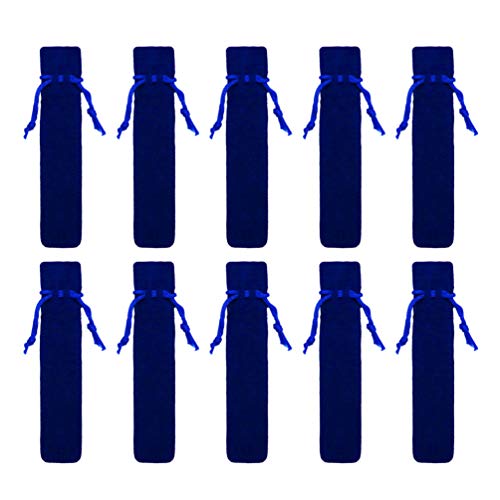NUOBESTY Buste Porta Penne in Velluto Blu Portapenne Portapenne Singolo Astuccio Portapenne Penna Protettiva Sacchetti Regalo 25Pz