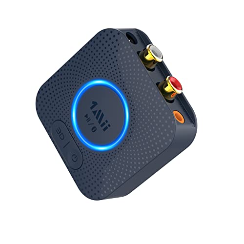 [Nuovo] 1Mii Ricevitore Bluetooth 5.0 HiFi, Adattatore Audio Bluetooth aptX HD e Bassa Latenza per Impianto Stereo con Jack AUX  RCA, 3D Surround per Amplificatore, Auto con Batteria 12 Ore