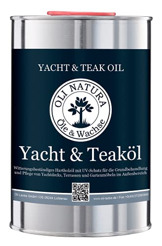 OLI-NATURA yacht e olio di teak (olio di legno per la protezione di legni duri ed esotici nell area esterna), natura