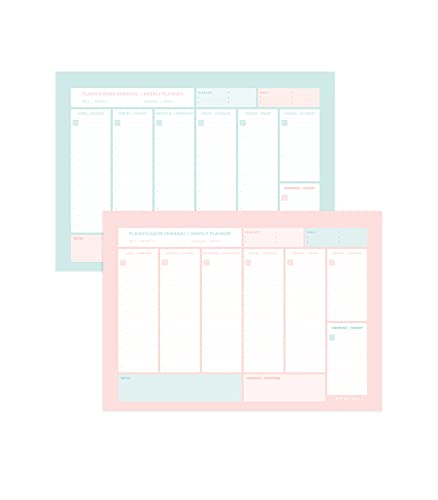 Papertrac - Colori settimanali Planner - 56 foglie - Dimensione A4:...
