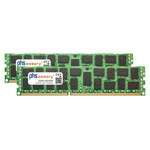 PHS-memory 32GB (2x16GB) Kit RAM modulo adeguato per Fujitsu Primergy RX4770 M1 (D3342) DDR3 RDIMM 1600MHz PC3L-12800R