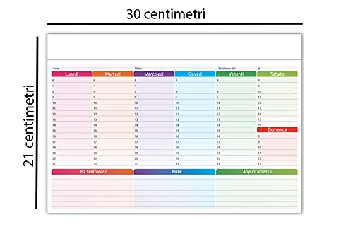 Planning Settimanale Da Tavolo 100% ITALIANO Daily Planner settiman...
