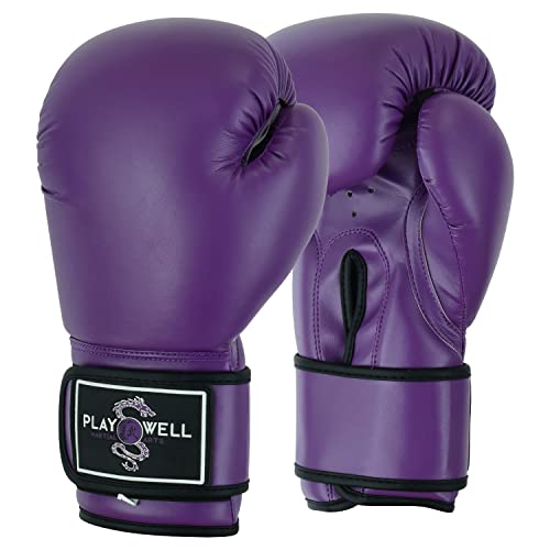 Playwell Gamma per principianti: guanti da combattimento da boxe da donna, ragazze serie viola (8 once)