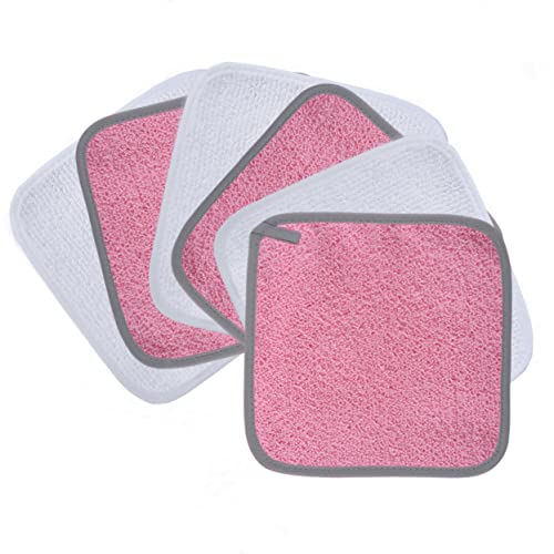 Polyte - panno premium per rimuovere il trucco pulizia viso - privo di agenti chimici ed ipoallergenico - rosa bianco - 20 x 20 cm - 6 pezzi