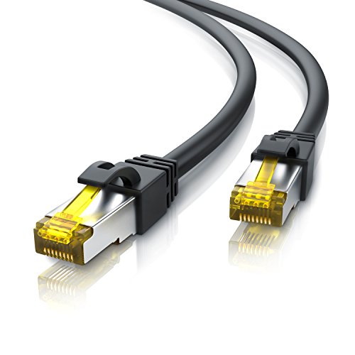 Primewire 5m Cavo di Rete di Alta qualitá - Cat.7 Ethernet Gigabit LAN RJ45-10 100 1000 Mbit s - Cavo Patch - SFTP - Compatibile con Cat.5 Cat.5e Cat.6 - Nero da 5 Metri