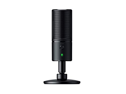 Razer Seiren X - PC Gaming Microfono a Condensatore per Streaming, Resistente Agli Urti, Porta di Monitoraggio Cuffie da 3.5 mm a Latenza Zero, Shock Mount Incorporata, Nero