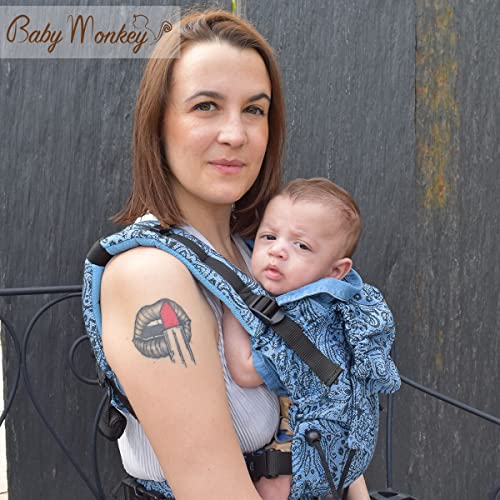 Regolo Baby Monkey Marsupio neonato ergonomico, porta bebe, Mehindi...