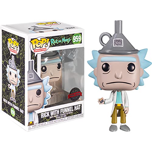 rick and morty - pop funko vinyl figure 959 rick with funnel hat (excl) 9cm