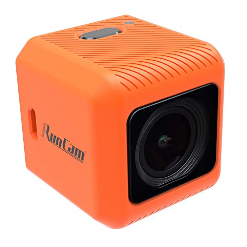 RunCam 5 Orange Action Cam 4K Ultra HD FPV Camera FOV 145° EIS Supportato 56g Ultra-Leggero Mini Action Camera per Quadcopter RC FPV Drone, Sony IMX377, 12MP, 4:3 Nativo Sensore, Scheda SD da 128 GB