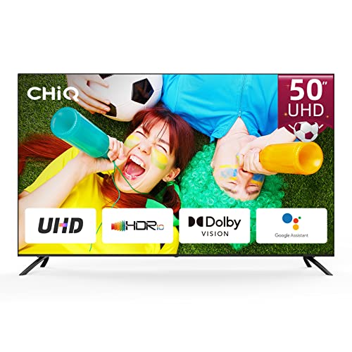 Smart TV CHiQ U50H7A, 50 pollici (126 cm) televisori, Android 9.0 TV, UHD, 4K, WiFi, Bluetooth, Google Assistant, Netflix, Prime Video, 3 HDMI, 2 USB
