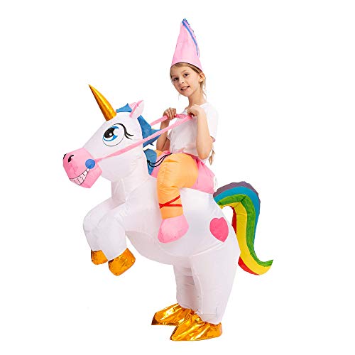 Spooktacular Creations Costume gonfiabile Unicorno di Halloween in sella a un costume deluxe con esplosione d aria di unicorno