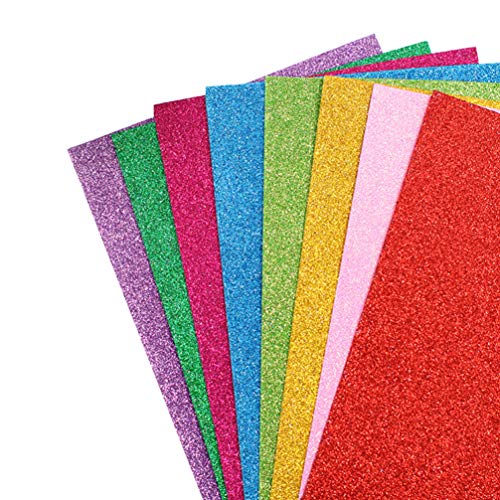 SUPVOX 10pcs fogli di gommapiuma glitterata in schiuma di carta artigianale colorata spugna artigianale per biglietti di auguri per feste fai-da-te per bambini