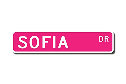 Targa in metallo con scritta  Sofia Sofia  per bambini, idea regalo per nipotino, Sofia Amante Sofia Decor Compleanno