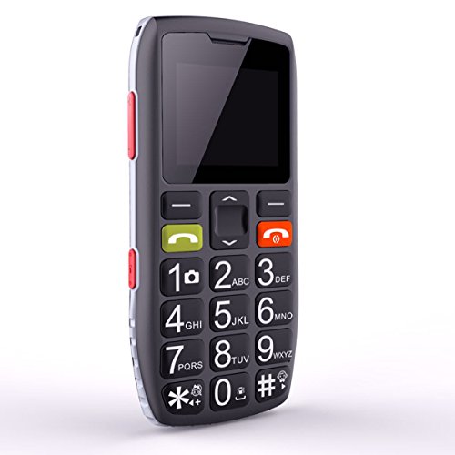Telefono Cellulare per Anziani,Artfone C1 Senior,Tasti Grandi,Volume alto,Funzione SOS,Chiamata Rapida,1400mAh Batteria di grande capacità,Dual SIM GSM Nero