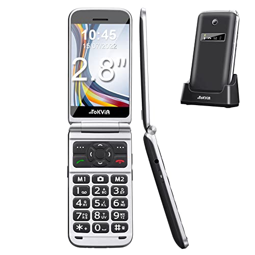 Telefono Cellulari Per Anziani, GSM Tasti Grandi Telefono Cellulari a Conchiglia, Funzione SOS, Display extra large da 2,8 pollici T288