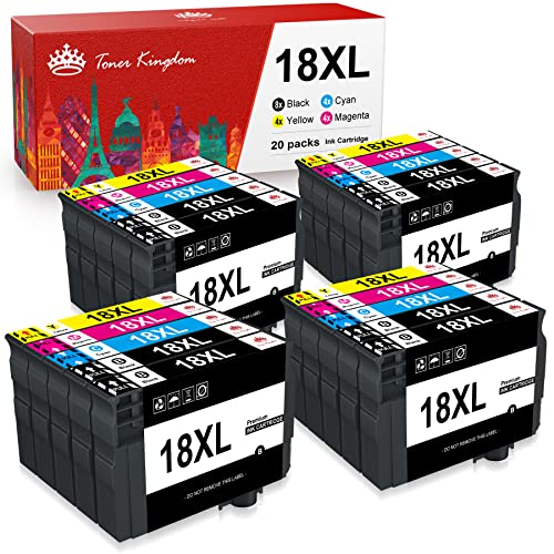 Toner Kingdom 18XL Cartucce d inchiostro Sostituzione per Epson 18 18 XL Compatibile con Epson Expression Home XP-205 XP-212 XP-215 XP-225 XP-302 XP-305 XP-402 XP-405 XP-412 XP-422 (Confezione da 20)