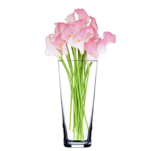 UNISHOP Vaso di fiori in vetro, Conico in vetro, altezza 26 cm, elegante e sofisticato